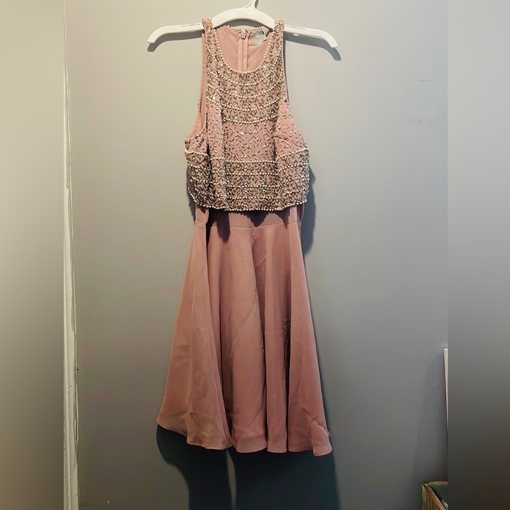 ASOS Pink beaded mini skater dress size 4